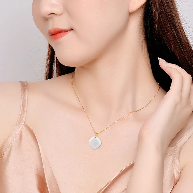 Royal Heaven's Choice Pendants Pale Greenish White Jade Unisex-5