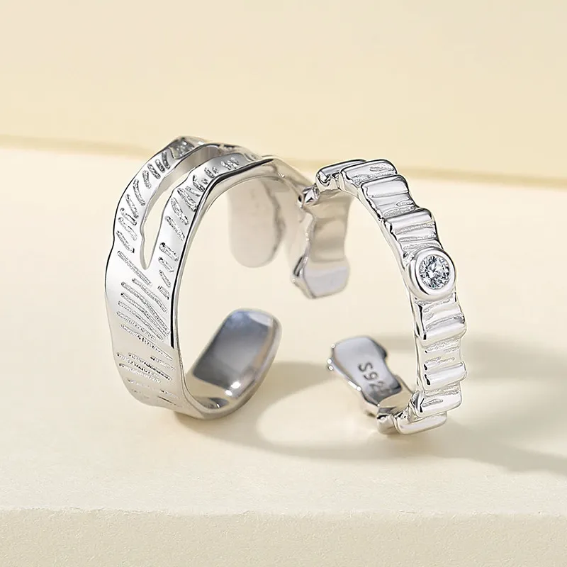 YINGNIXINDONG 925 Sterling Silver Rings Unisex-2