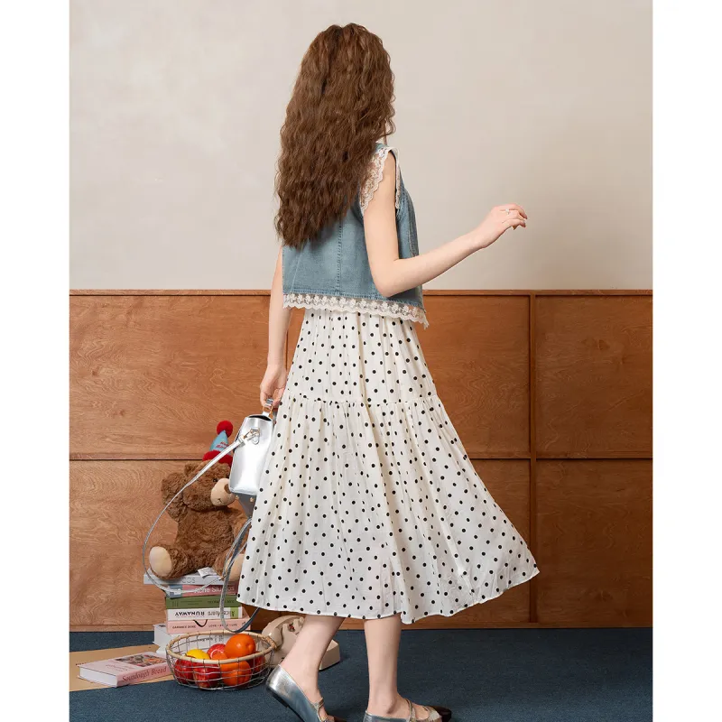 FAWENXIANGZI Two Piece Skirt Sets Women's Blue-7