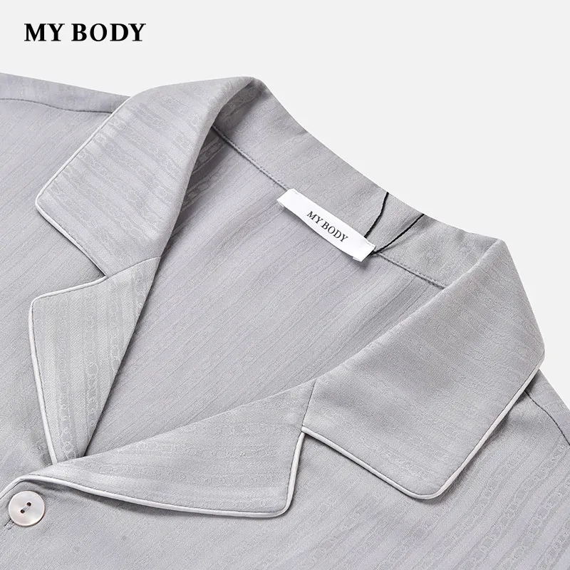 MY BODY Pajama Set Men's Silver Gray-1