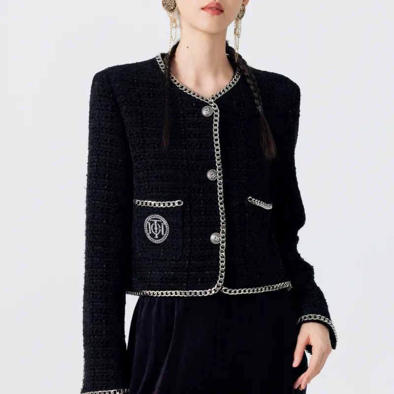 TCH Cropped Coats Women's Black-3