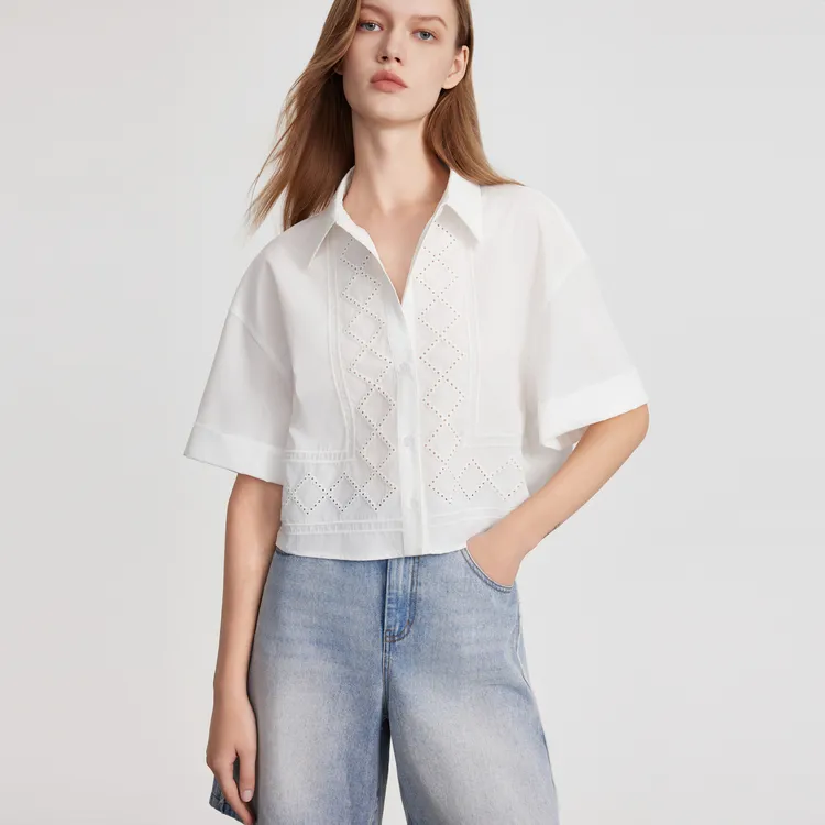 ELLE Shirts Women's White-3
