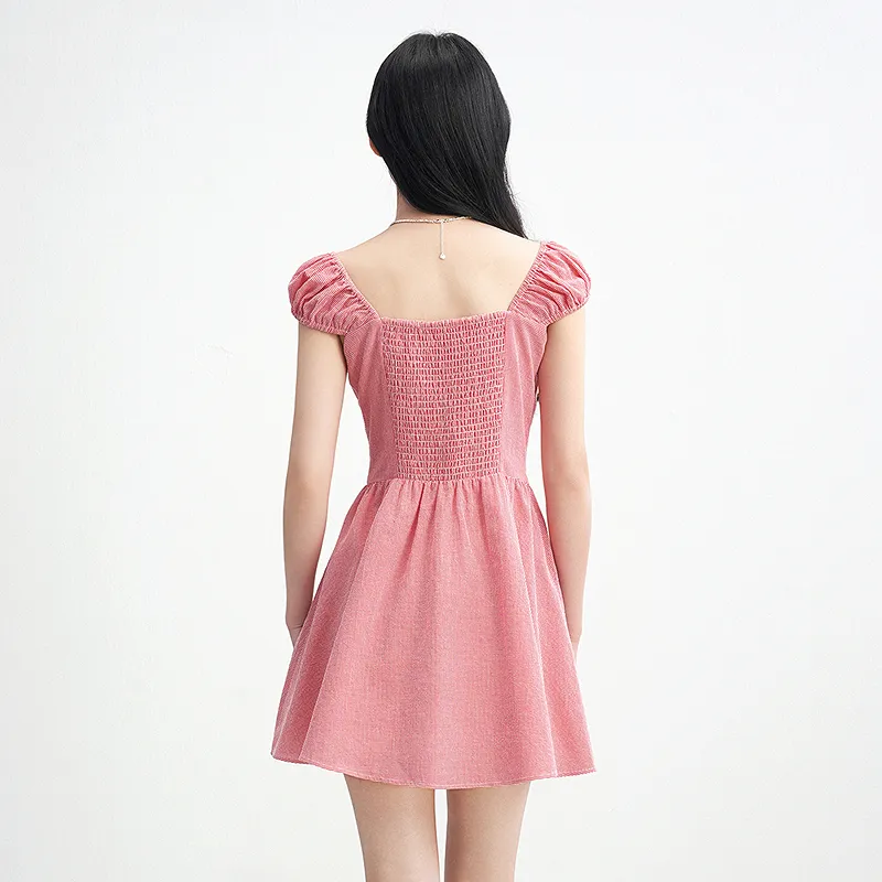 LEDIN Short Sleeved Dress Women's Cherry Red-6