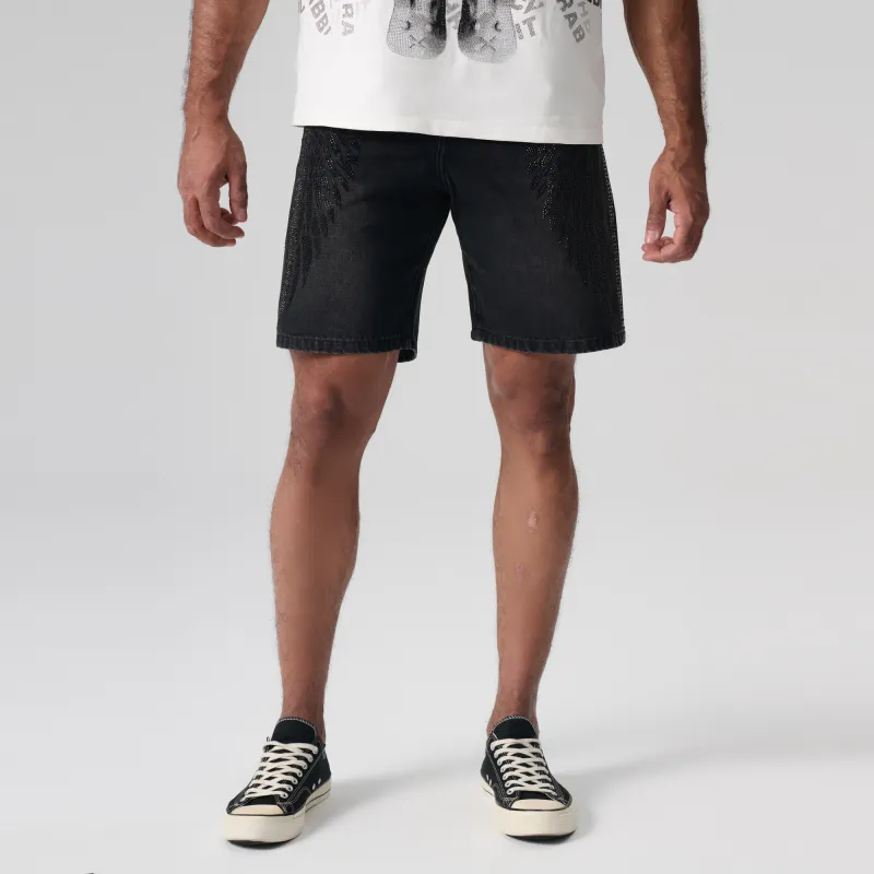 TCH Denim Shorts Unisex Denim Black-4
