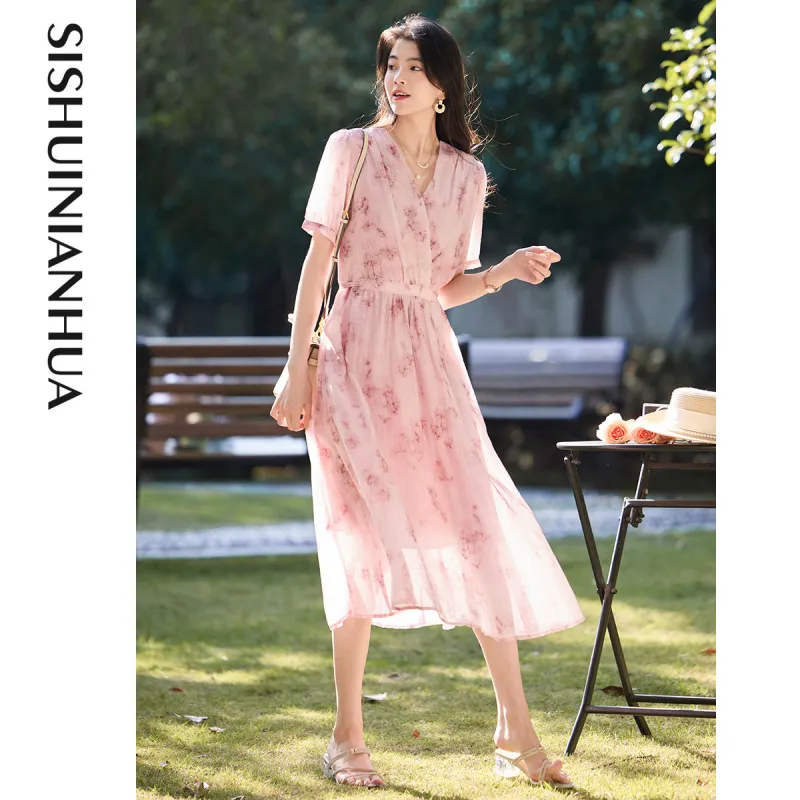 Like The Age Of Water Summer Long Sleeved Dress Slim Fit Women's-2