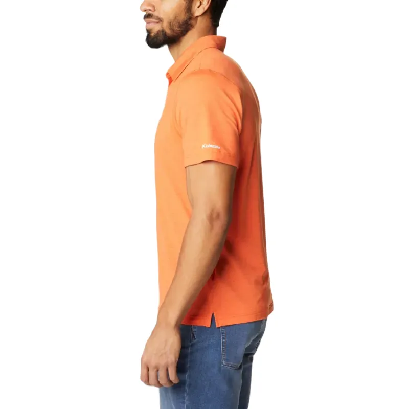 Columbia Collegiate Tech Trail Polo Shirt Men's Orange-3