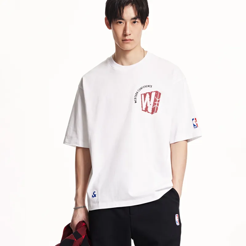 JACK JONES· JACK&JONESxNBA Summer T Shirt Men's A06 Raw White-4