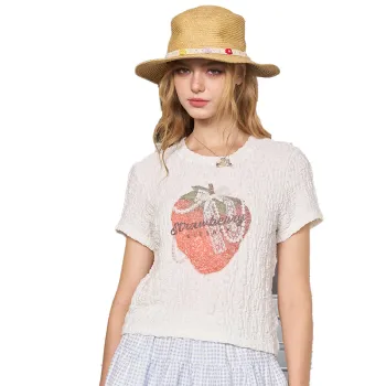 ELF SACK T Shirts Women's Strawberry White