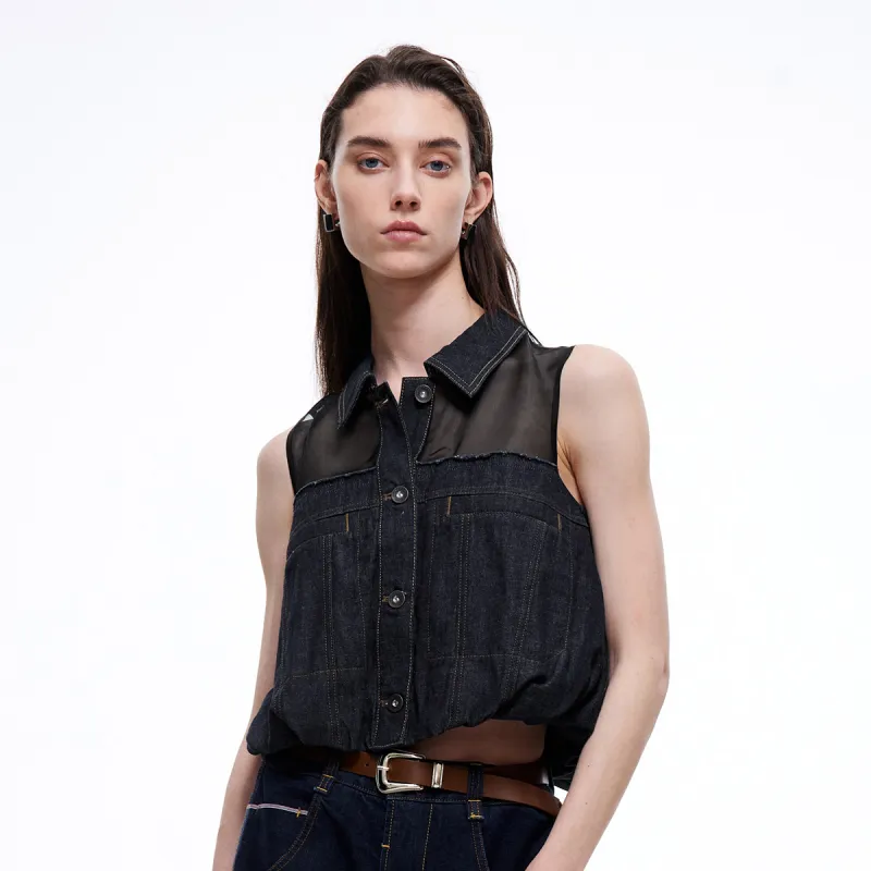 ONLY Shirt Women's Washed Denim Blue-5