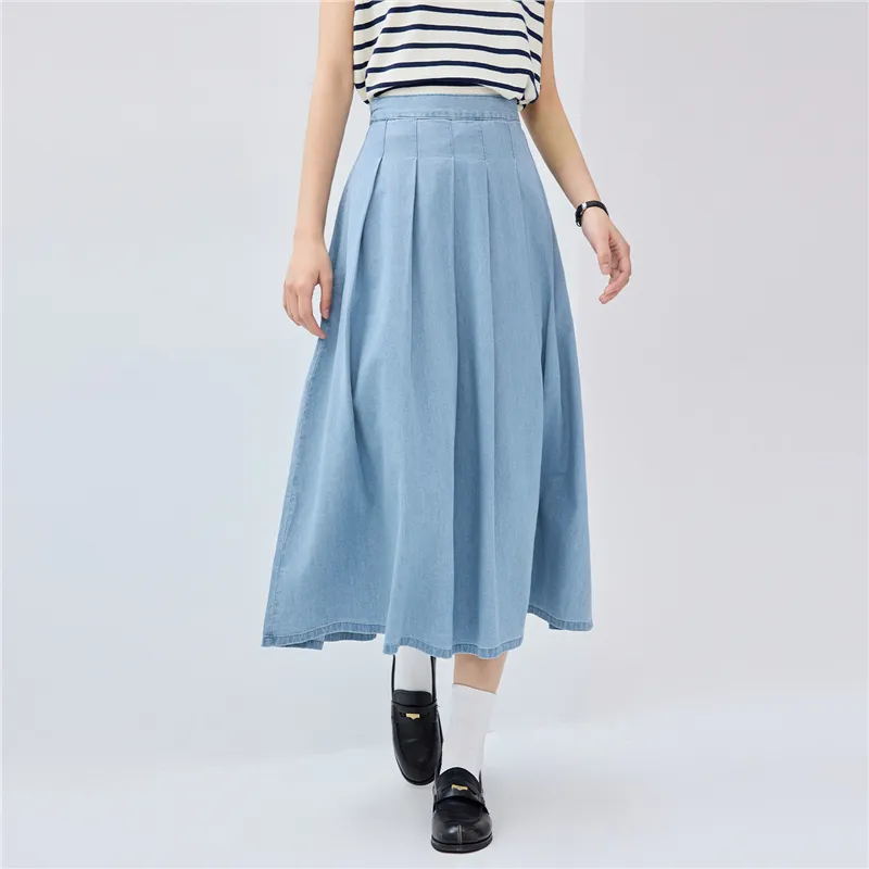 UNIQLO Denim Long Skirt Women's-10