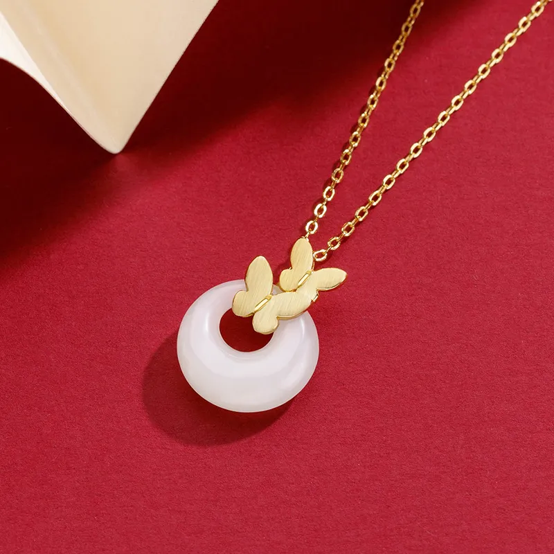 Royal Heaven's Choice Hetian Jade Necklaces Pale Greenish White Jade Unisex-3