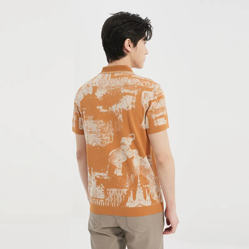 LESS IS MORE Polo Shirt Men's Orange Red-5