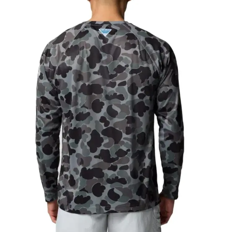 Columbia PFG Super Terminal Tackle T-Shirt Men's Black Camouflage-1