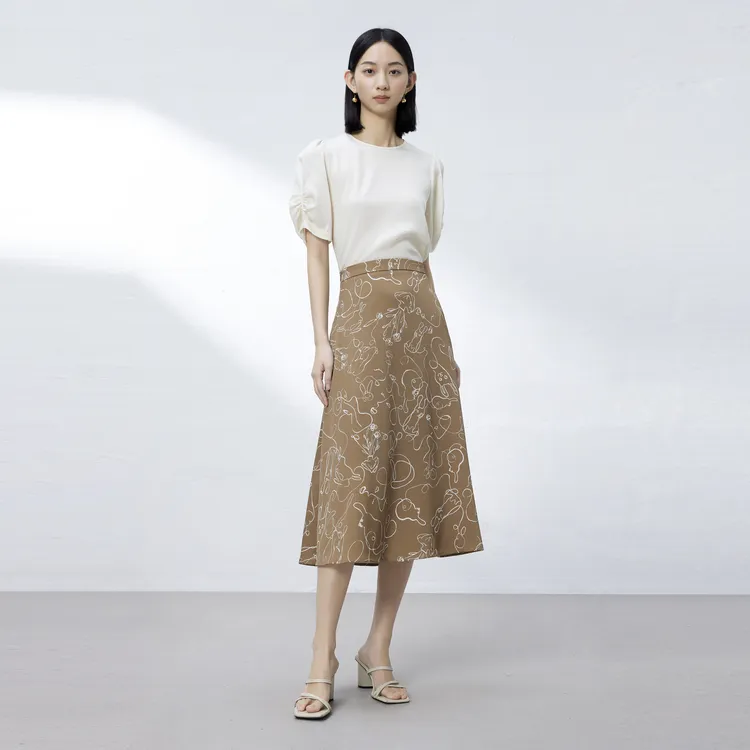 SHUIYUNJIAN Shirts Women's Beige Apricot-4