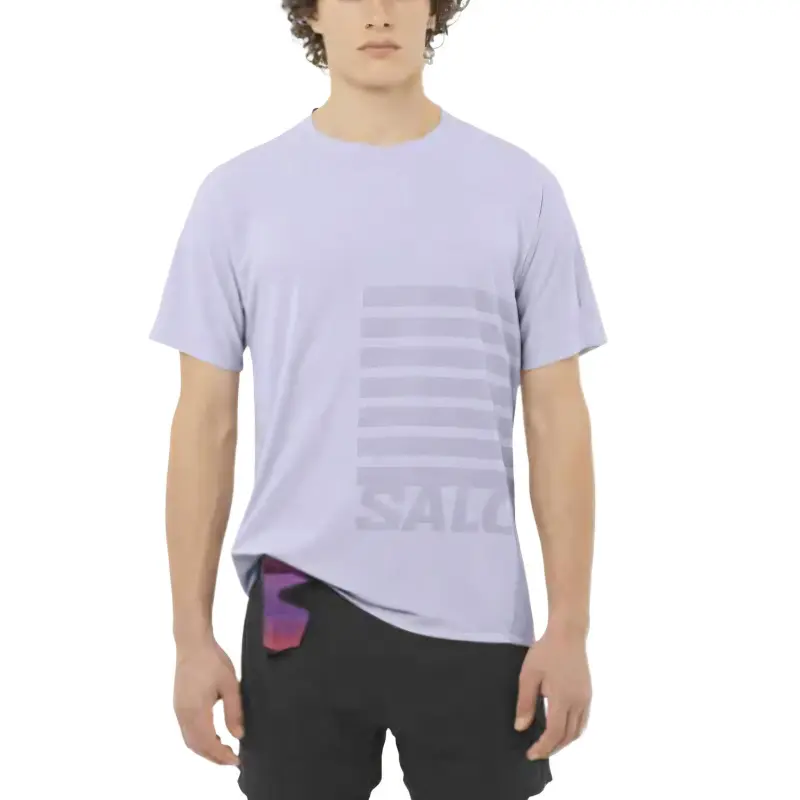 SALOMON SENSE AEROGRAPHIC T Shirt Men's Sky Blue Purple-1
