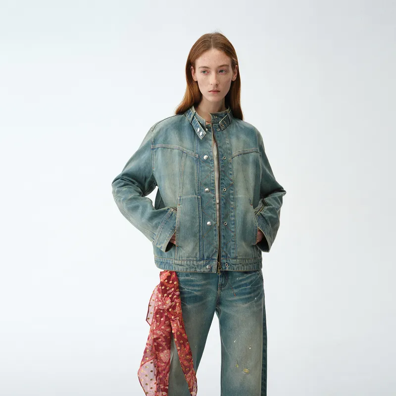 FIRELADY FUR Cropped Coat Women's Vintage Blue-3