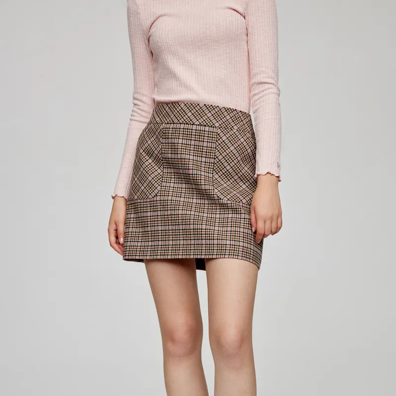 E.land Casual Short Skirts Women's Brown-3