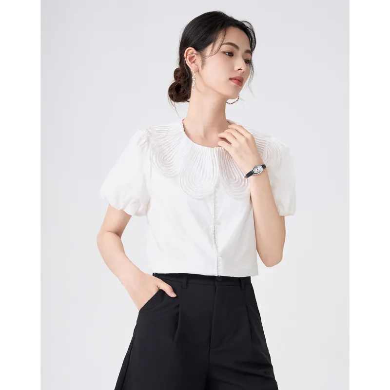 Love Elaine Summer Shirt Regular Women's White-4