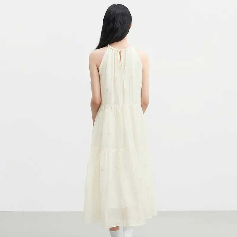 LEDIN Sleeveless Dress Women's Cream Beige-6