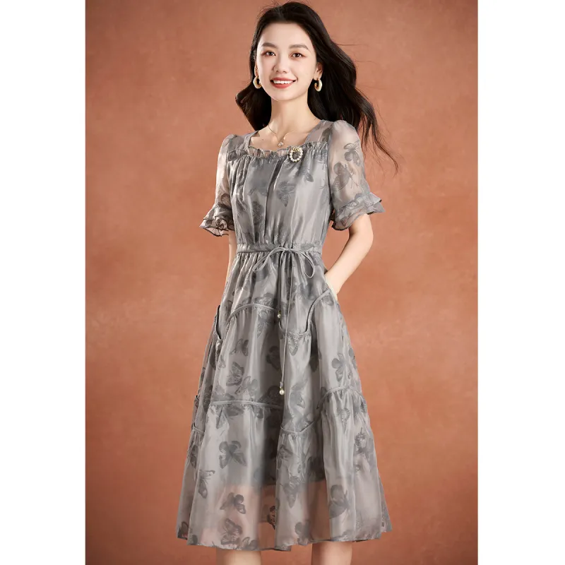 Mylan Short Sleeved Dress Women's Gray-2