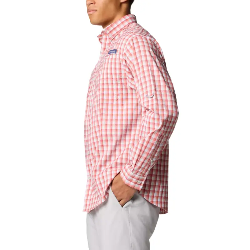 Columbia PFG Super Tamiami Shirt Men's _Nsec Red Plaid-2