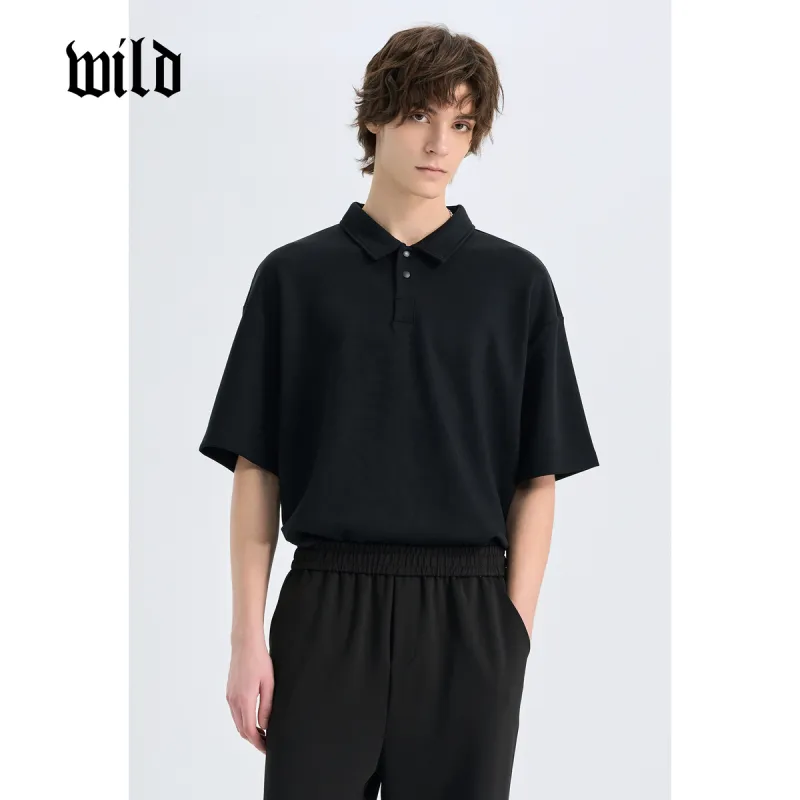 WILD LEADER Polo Shirts Men Mysterious Black[TW5118280]-4