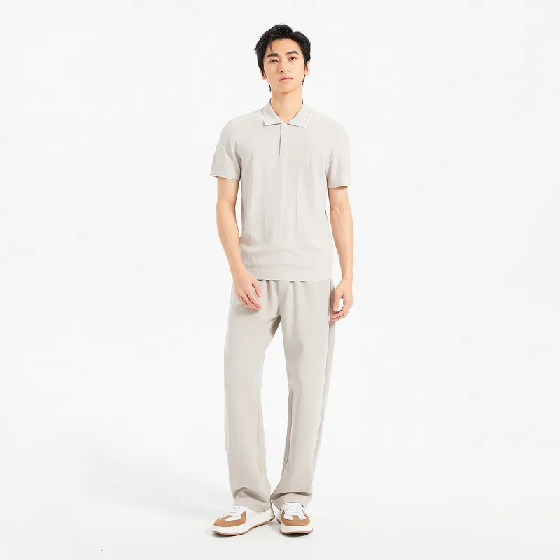 LESS IS MORE Polo Shirt Men's Khaki Gray-5