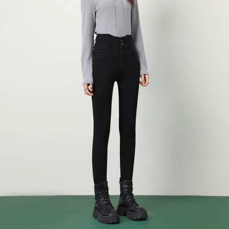 FAWENXIANGZI Jeans Women's Black-8
