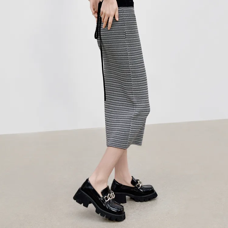 MO&CO Knit Long Skirts Women's Black-3