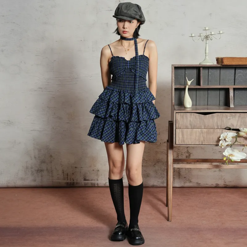 SETIROM Slip Dresses Women's Plaid-4