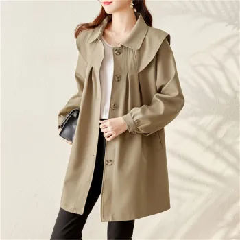 TERRE BLEUE Trench Coat Women's Khaki