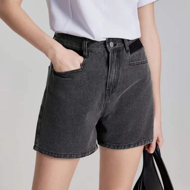 ELLE Denim Shorts Women's Smoke Gray-1