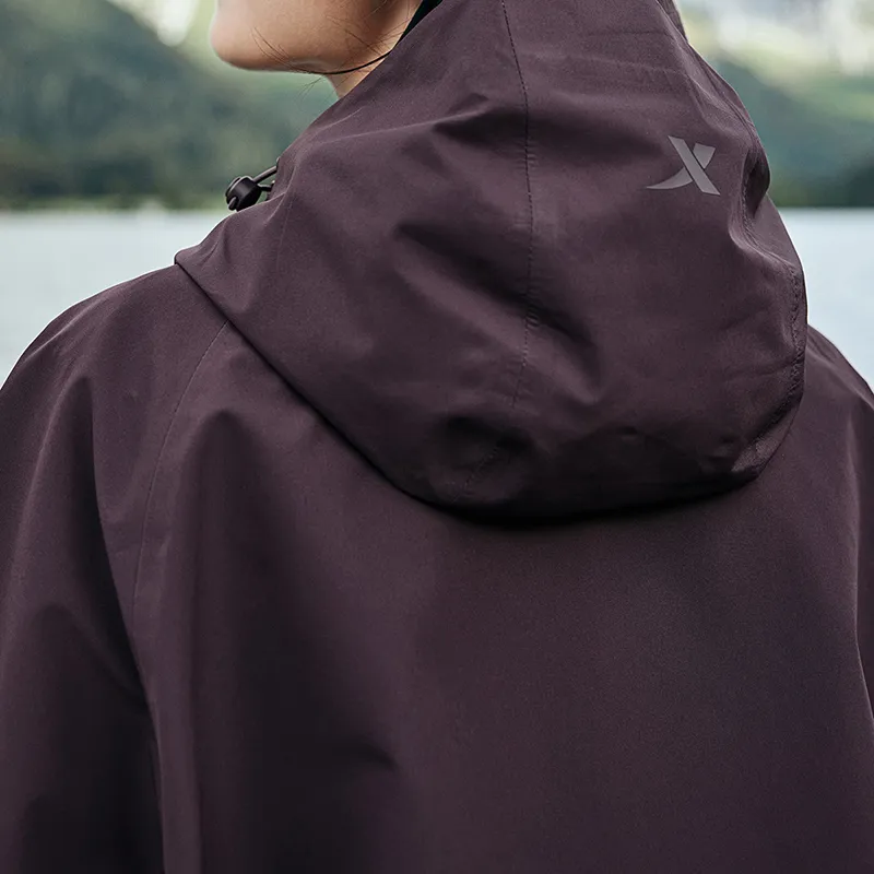 XTEP Variety Training Collection Water-Resistant Windbreaker Jacket Women's Plum Color-2