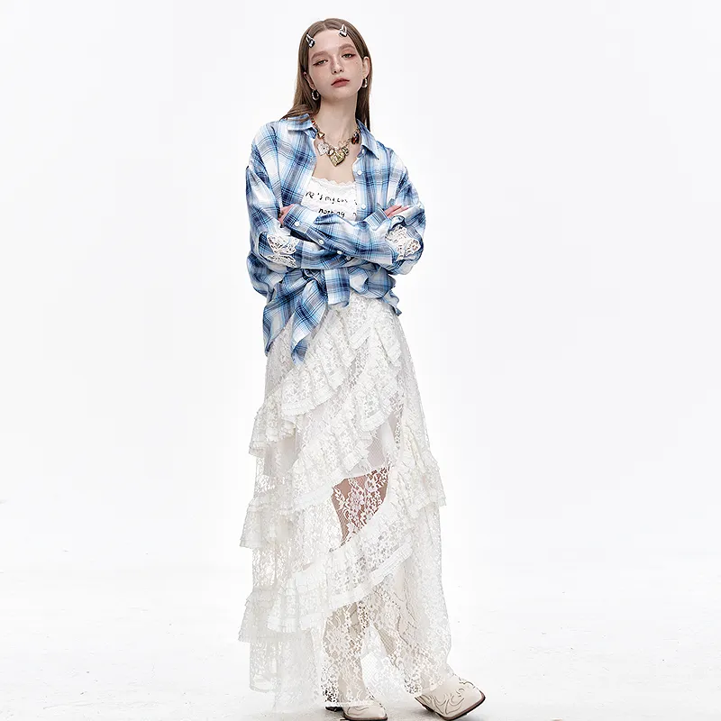 ELF SACK Casual Long Skirt Women's Ballet Ecru-4