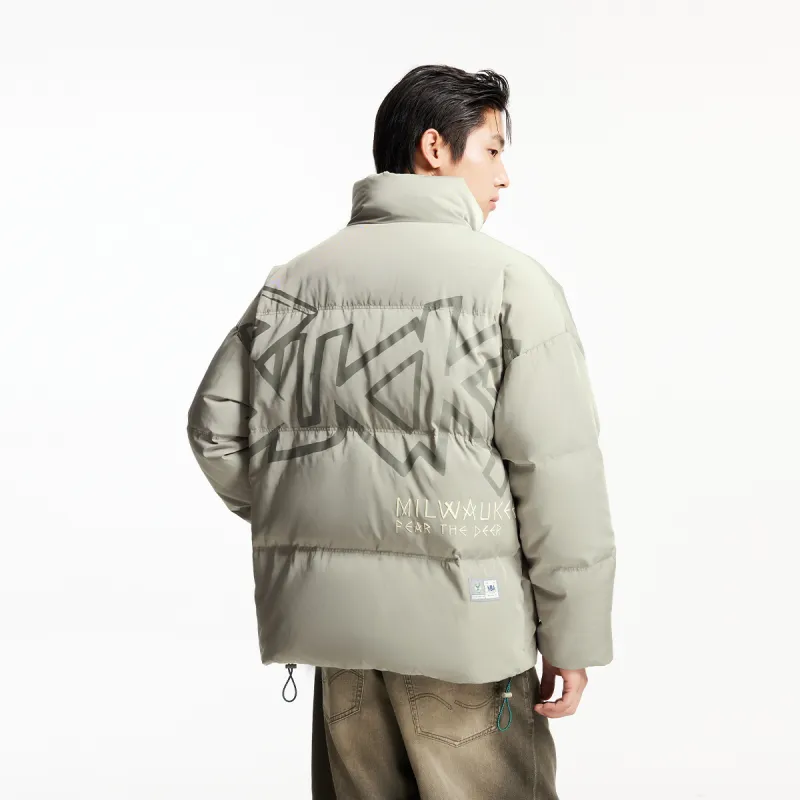 JACK JONES· x NBA Bucks Team Down Jacket Men's Sage Green-3