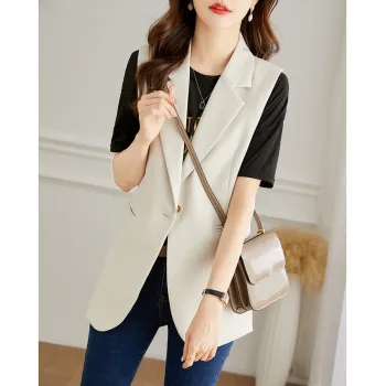 TERRE BLEUE Spring Vest Loose Fit Women's