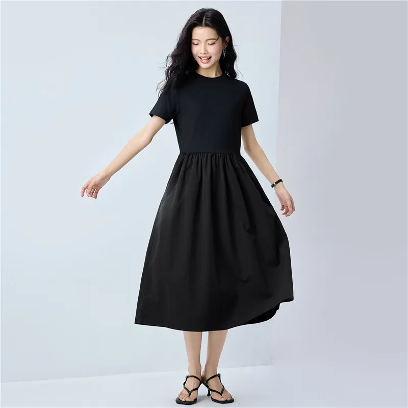 UNIQLO Short Sleeved Dress Women's 09 Signature Black-2