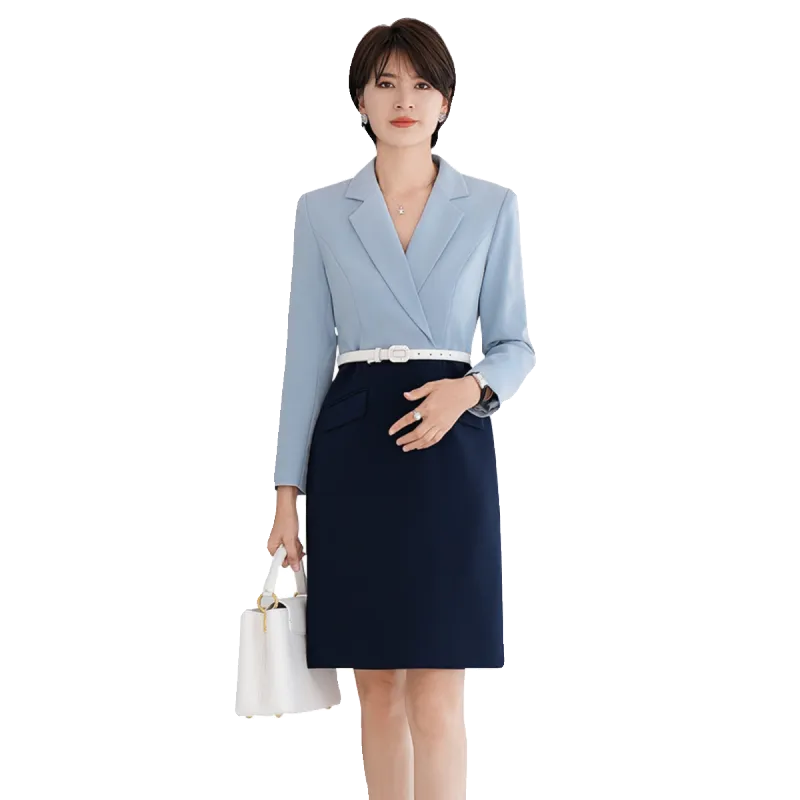 ONE SHALLOW Long Sleeved Dresses Women's Haze Blue-0