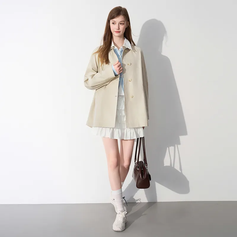 LEDIN Trench Coat Women's Oat Gray-3