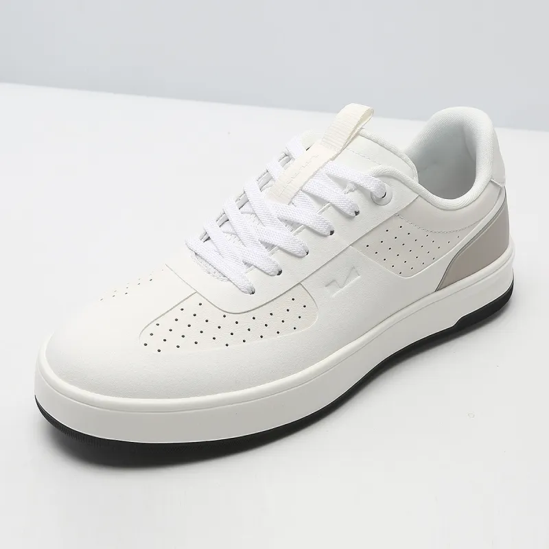 LESS IS MORE Low Top Skateboard Shoes Men's White/Gray-2