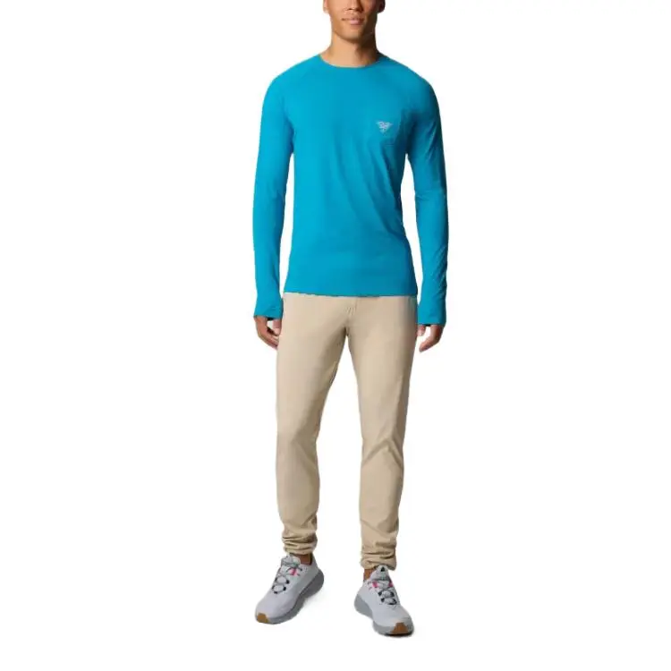 Columbia PFG Uncharted Neps Omni-Shade Omni-Wick T-Shirt Men's Blue Echo-2