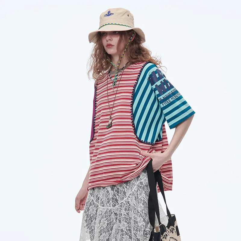 ELF SACK T Shirt Women's Red Stripes-4