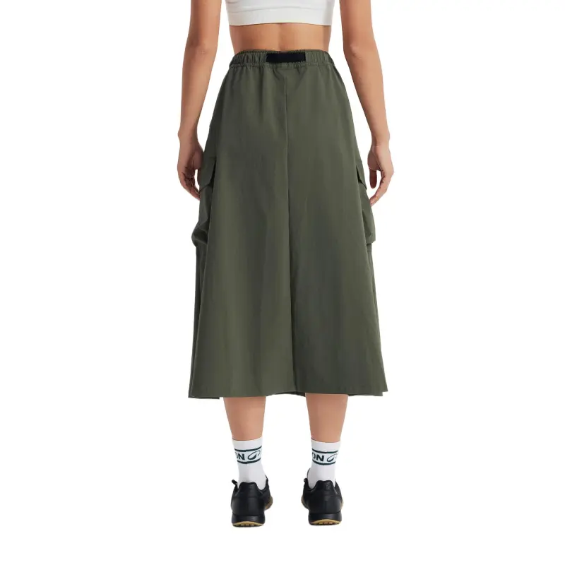 DECATHLON Casual Long Skirt Women's Khaki Green-1