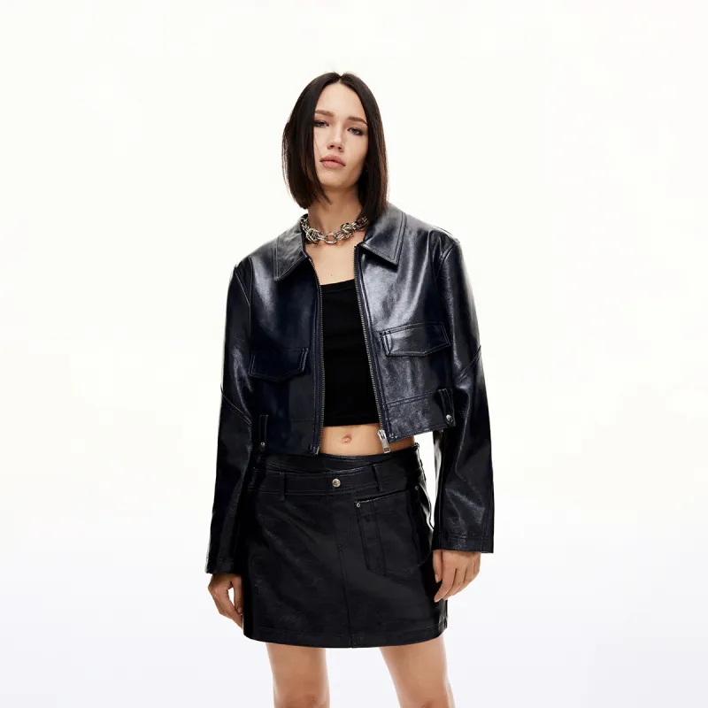 ONLY Leather Jackets Women's E40 Magic Blue-2