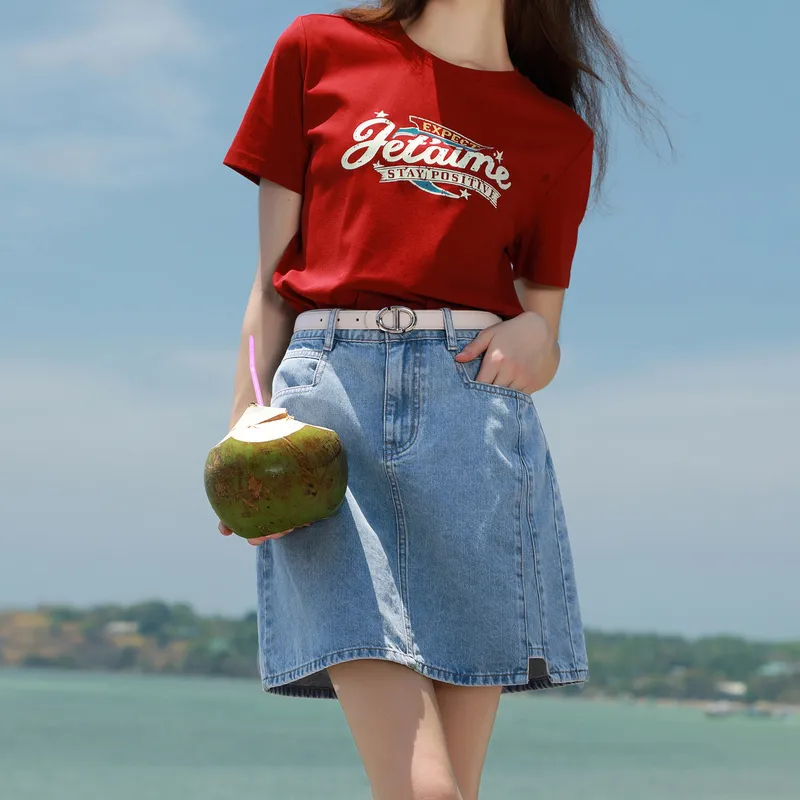 3COLOUR Casual Short Skirts Women's Lake Blue-2