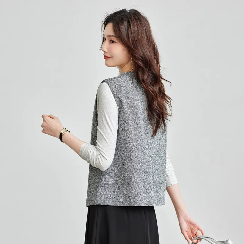 TERRE BLEUE Spring Fall Vest Loose Fit Women's-5