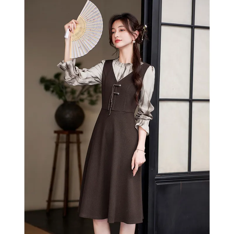 Like The Age Of Water Long Sleeved Dress Loose Fit Women's-2