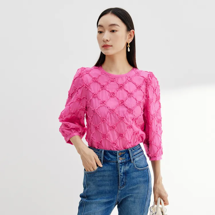 SHUIYUNJIAN Shirt Women's Rose Red-3