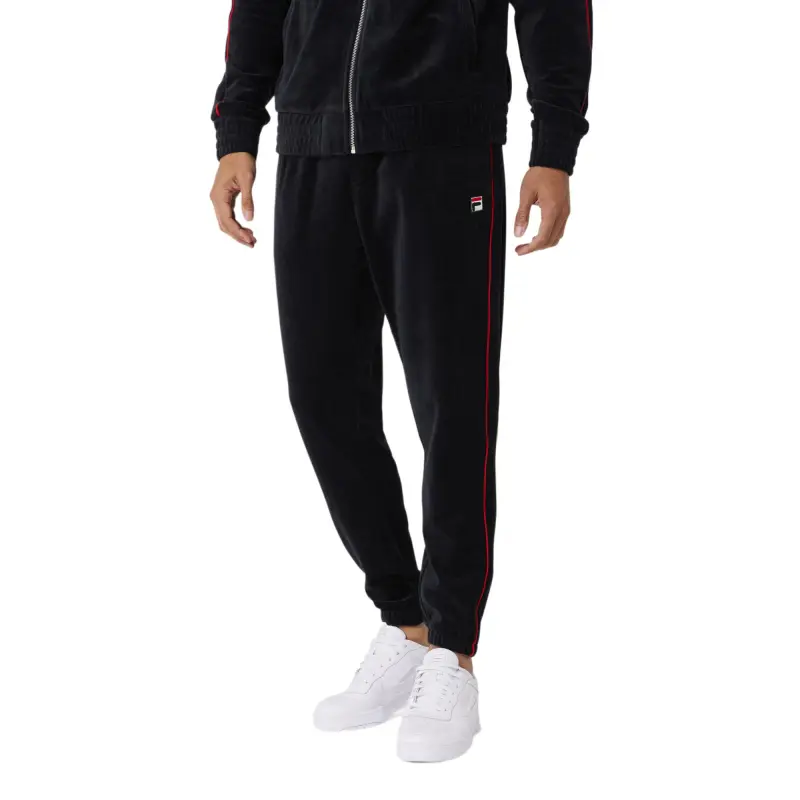 FILA Deverall Velour Casual Pants Unisex Black-1