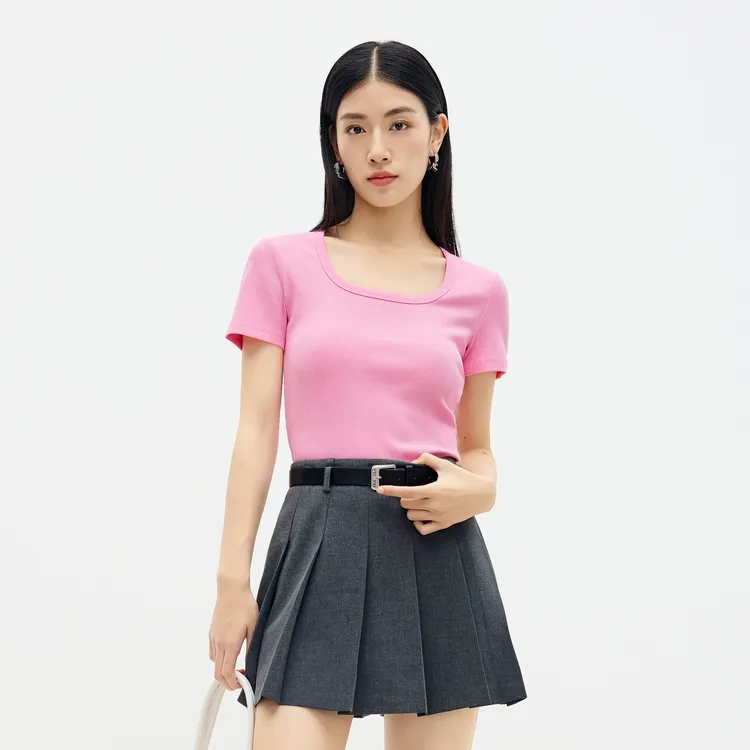 SHUIYUNJIAN Summer Comfortable Minimalist Style Dopamine Dressing Knitwear Women's-2